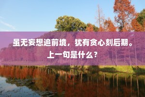 虽无妄想追前境，犹有贪心刻后期。上一句是什么？