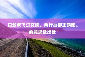 白鹭双飞过女墙，两行高柳正斜阳。的意思及出处
