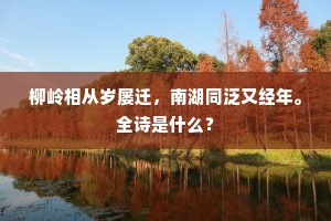 柳岭相从岁屡迁，南湖同泛又经年。全诗是什么？