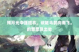 残月光中强揽衣，欲随乌鹊向南飞。的意思及出处