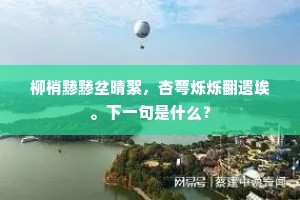 柳梢黪黪坌晴絮，杏萼烁烁翻遗埃。下一句是什么？