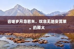 咨嗟岁月急若矢，叹息无地安蒿莱。的释义