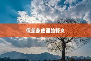 假慈悲成语的释义