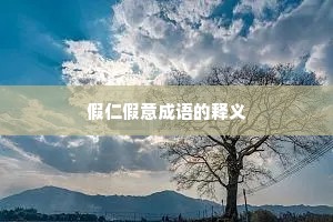 假仁假意成语的释义