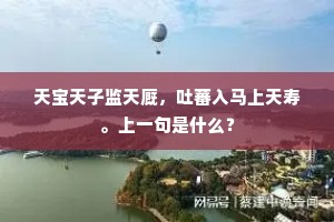 天宝天子监天厩，吐蕃入马上天寿。上一句是什么？