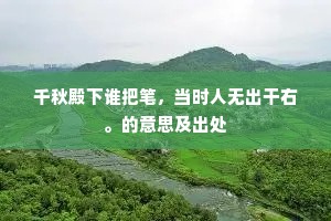 千秋殿下谁把笔，当时人无出干右。的意思及出处