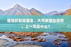 细如虾蚓足留连，大可蛟鲸出自然。上一句是什么？