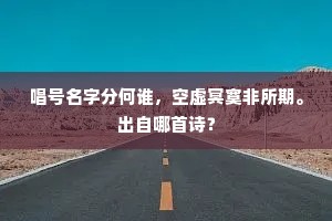 唱号名字分何谁，空虚冥寞非所期。出自哪首诗？
