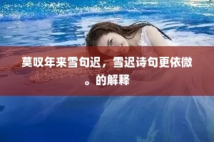 莫叹年来雪句迟，雪迟诗句更依微。的解释