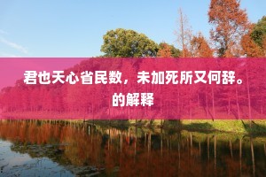 君也天心省民数，未加死所又何辞。的解释