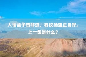 人留孟子皆非道，客议扬雄正自哗。上一句是什么？