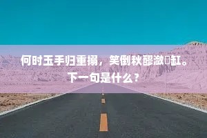 何时玉手归重搦，笑倒秋醪潋灩缸。下一句是什么？