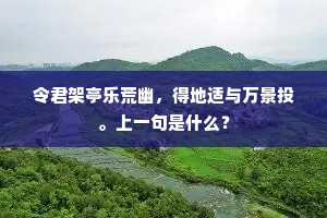 令君架亭乐荒幽，得地适与万景投。上一句是什么？