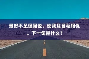 景好不见但闻说，使我耳目私相仇。下一句是什么？