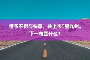借予不得与快意，共上岑崒望九州。下一句是什么？