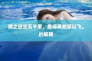 扬之远定五千里，思得两翅擘以飞。的解释