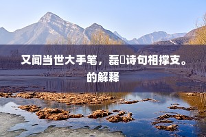 又闻当世大手笔，磊砢诗句相撑支。的解释