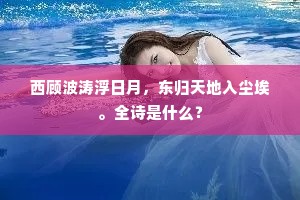 西顾波涛浮日月，东归天地入尘埃。全诗是什么？