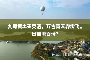 九原黄土英灵活，万古青天霹雳飞。出自哪首诗？