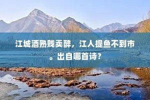 江城酒熟贱卖醉，江人提鱼不到市。出自哪首诗？