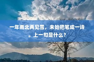 一年南北两见雪，未始把笔成一诗。上一句是什么？