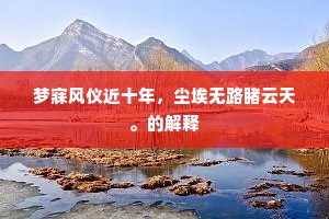 梦寐风仪近十年，尘埃无路睹云天。的解释