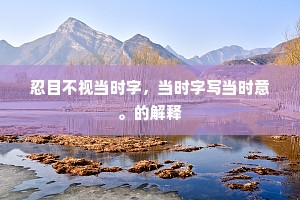 忍目不视当时字，当时字写当时意。的解释