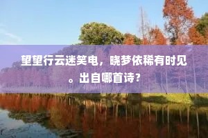 望望行云迷笑电，晓梦依稀有时见。出自哪首诗？