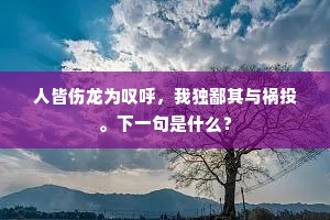 人皆伤龙为叹呼，我独鄙其与祸投。下一句是什么？