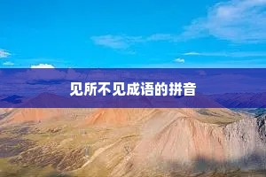 见所不见成语的拼音