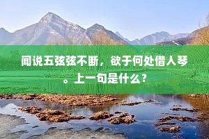 闻说五弦弦不断，欲于何处借人琴。上一句是什么？