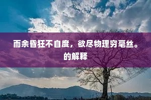 而余昏狂不自度，欲尽物理穷毫丝。的解释