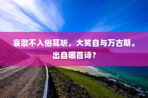 哀歌不入俗耳听，大笑自与万古期。出自哪首诗？