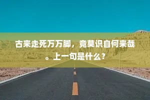 古来走死万万脚，竟莫识自何来哉。上一句是什么？