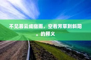 不见暮云成宿雨，空看芳草到斜阳。的释义