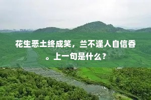 花生恶土终成笑，兰不逢人自信香。上一句是什么？
