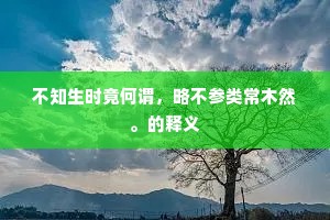 不知生时竟何谓，略不参类常木然。的释义