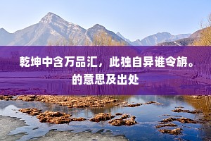 乾坤中含万品汇，此独自异谁令旃。的意思及出处