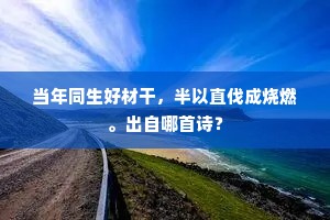 当年同生好材干，半以直伐成烧燃。出自哪首诗？