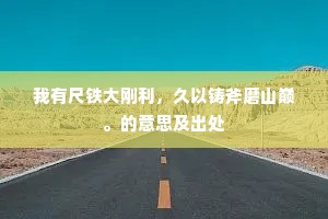 我有尺铁大刚利，久以铸斧磨山巅。的意思及出处