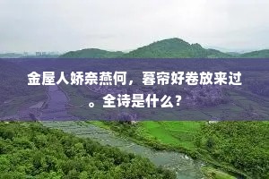 金屋人娇奈燕何，暮帘好卷放来过。全诗是什么？