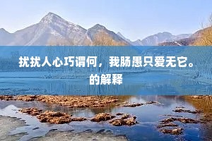 扰扰人心巧谓何，我肠愚只爱无它。的解释