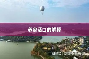 养家活口的解释