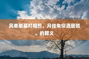 风牵翠幕灯相照，月挂朱帘酒屡倾。的释义