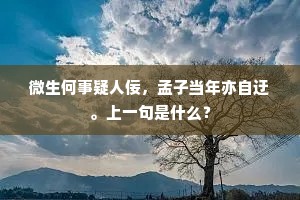 微生何事疑人佞，孟子当年亦自迂。上一句是什么？