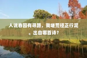 人说春园有寻路，我嗟荒径正行泥。出自哪首诗？