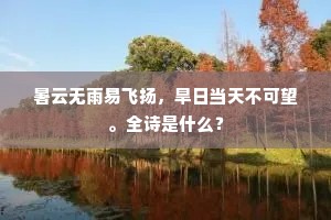 暑云无雨易飞扬，旱日当天不可望。全诗是什么？
