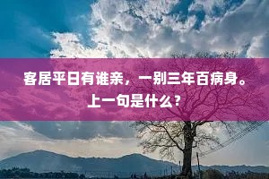 客居平日有谁亲，一别三年百病身。上一句是什么？