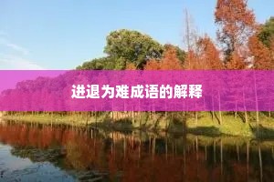 进退为难成语的解释
