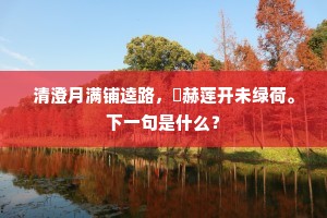 清澄月满铺逵路，烜赫莲开未绿荷。下一句是什么？